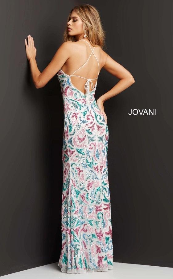 Jovani Spaghetti Strap Long Formal Prom Gown 08557 - The Dress Outlet