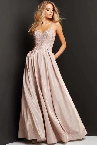 Jovani Spaghetti Strap Long Prom Dress 06731 - The Dress Outlet