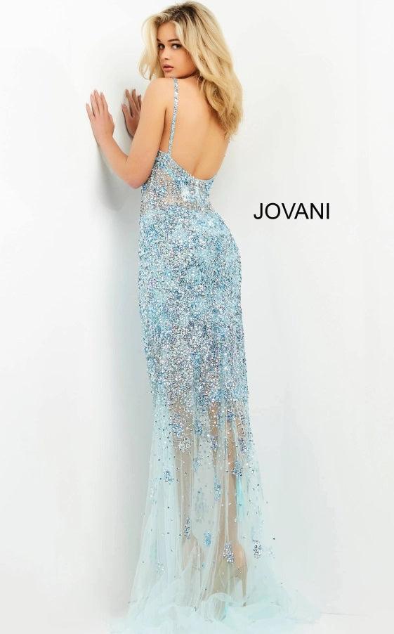 Jovani Spaghetti Strap Long Prom Gown 05872 - The Dress Outlet