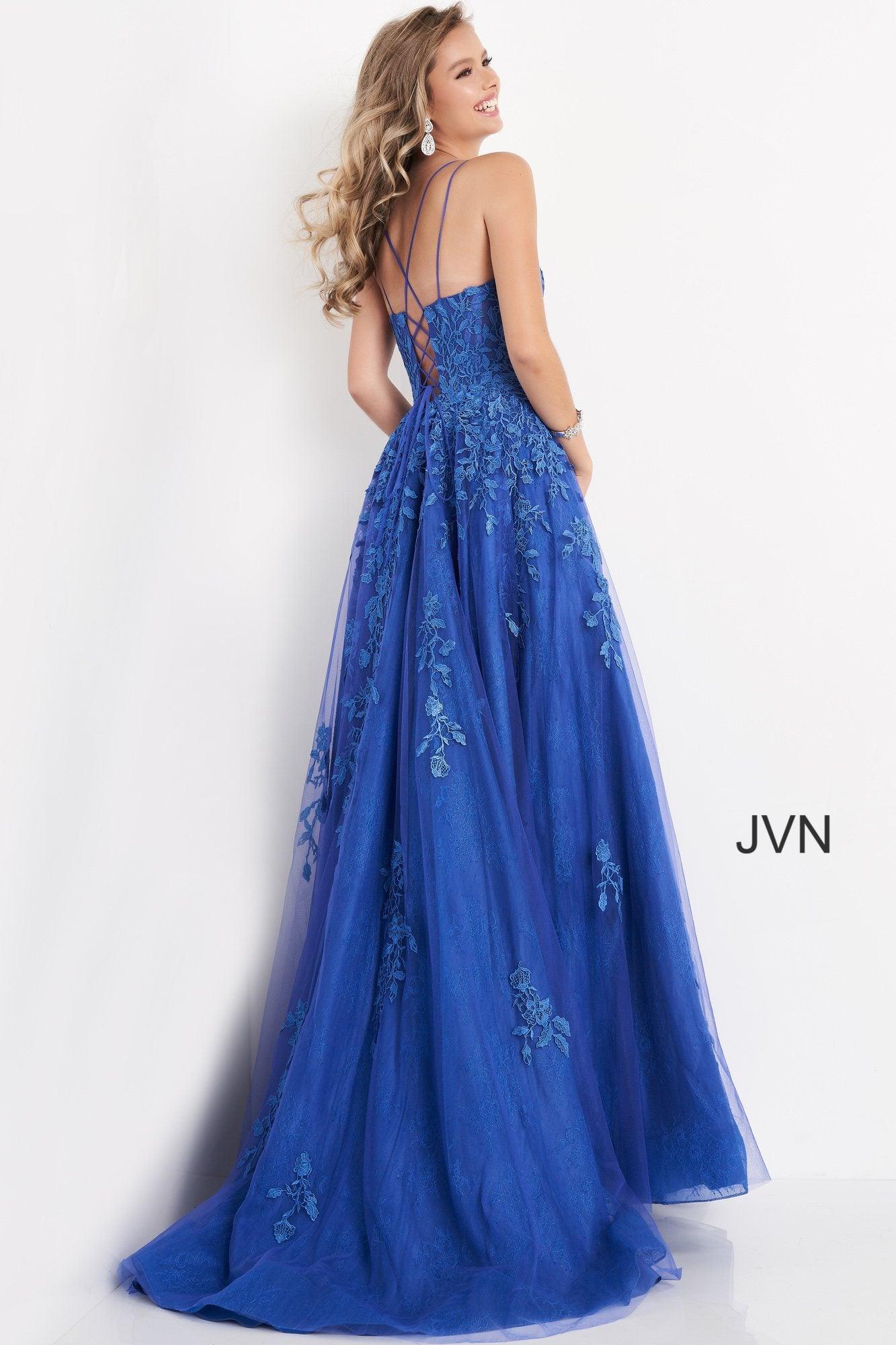 Jovani Spaghetti Strap Long Prom Gown 06644 - The Dress Outlet