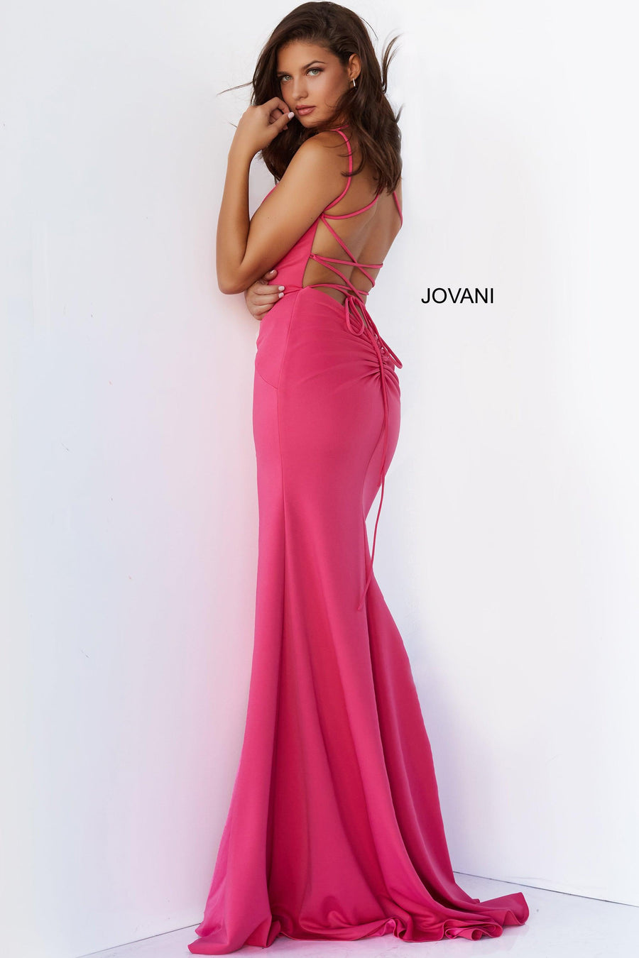 Jovani Spaghetti Strap Long Prom Gown 07402 - The Dress Outlet