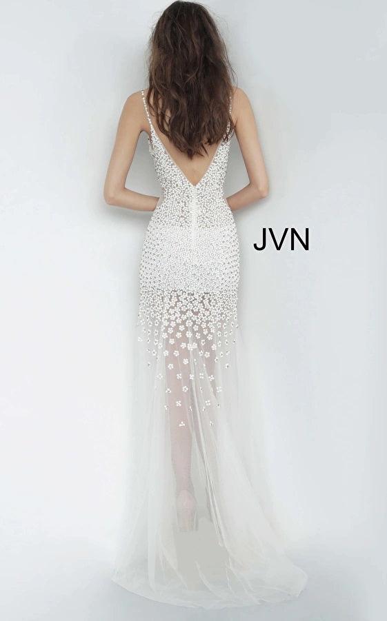 Jovani Spaghetti Strap Long Prom Gown 60695 - The Dress Outlet