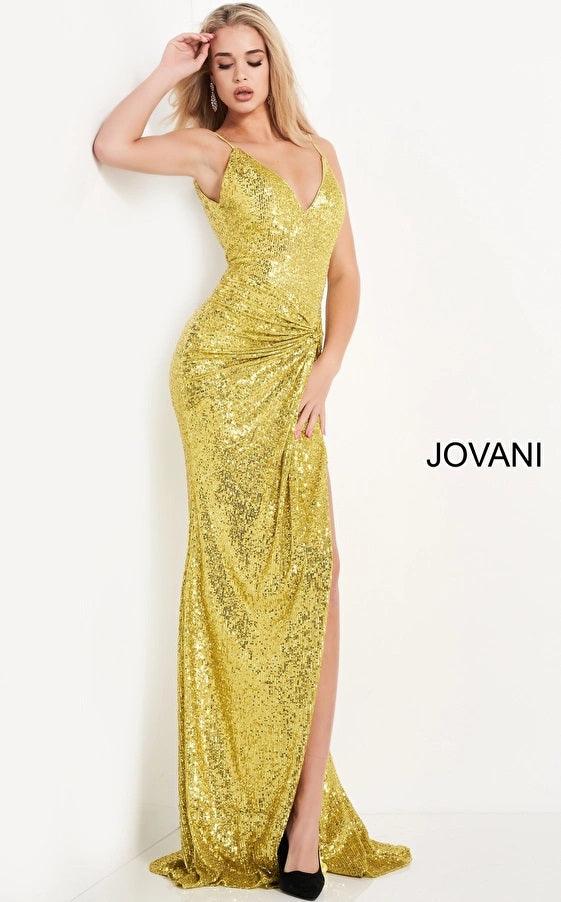 Jovani Spaghetti Strap Long Sexy Prom Dress 06271 - The Dress Outlet