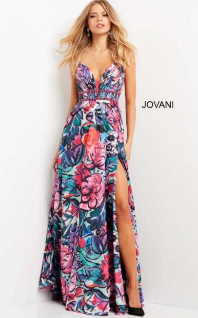 Jovani Spaghetti Strap Long Sexy Prom Dress 08593 - The Dress Outlet