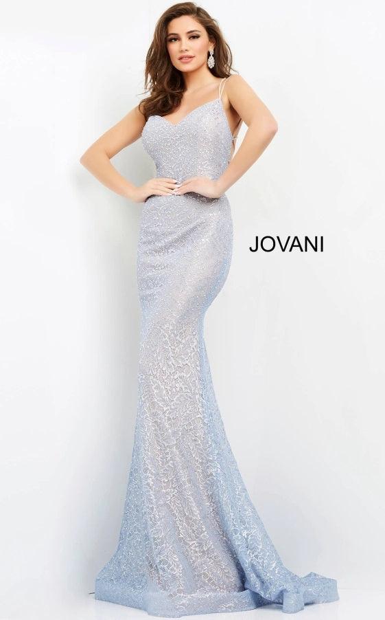 Jovani Spaghetti Strap Long Sexy Prom Gown 05942 - The Dress Outlet