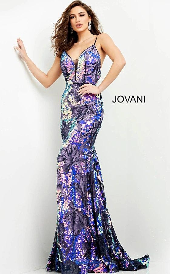 Jovani Spaghetti Strap Long Sexy Prom Gown 06656 - The Dress Outlet