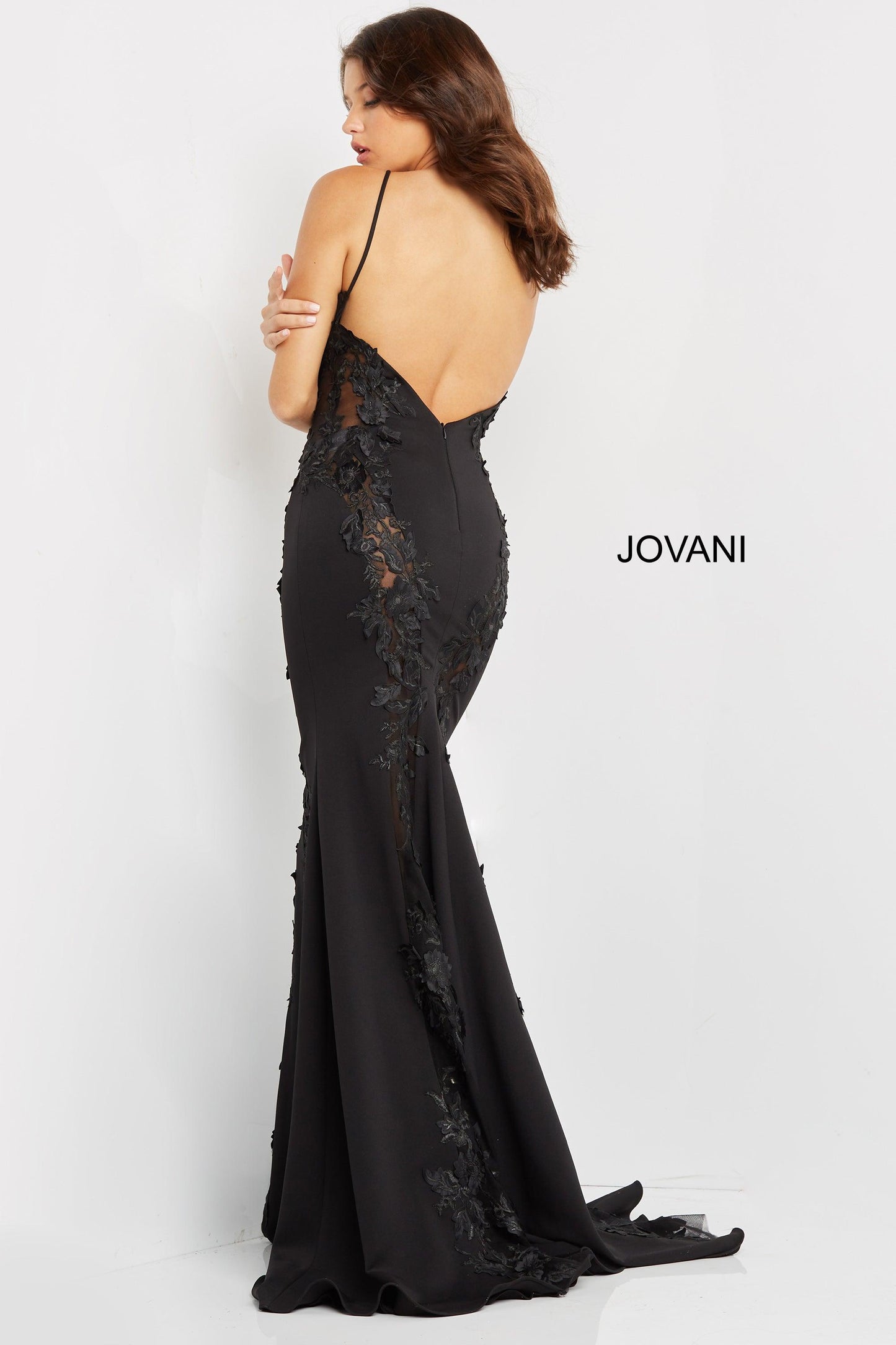 Jovani Spaghetti Strap Sexy Evening Dress 07296 - The Dress Outlet