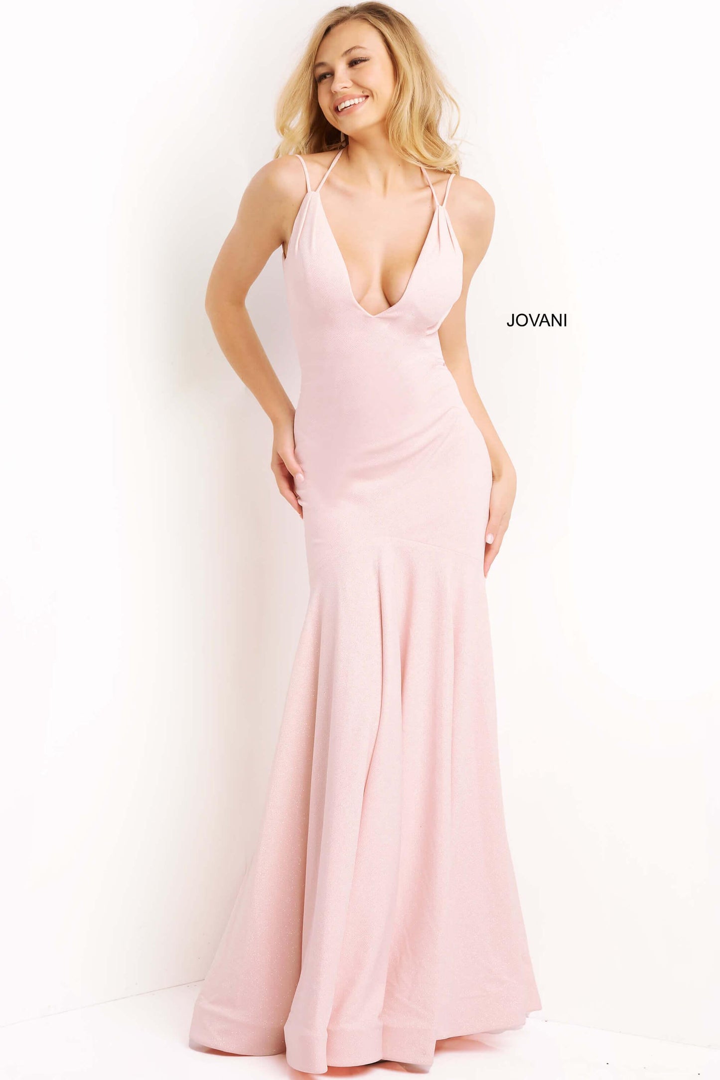 Jovani Spaghetti Strap Sexy Long Prom Dress 08469 - The Dress Outlet