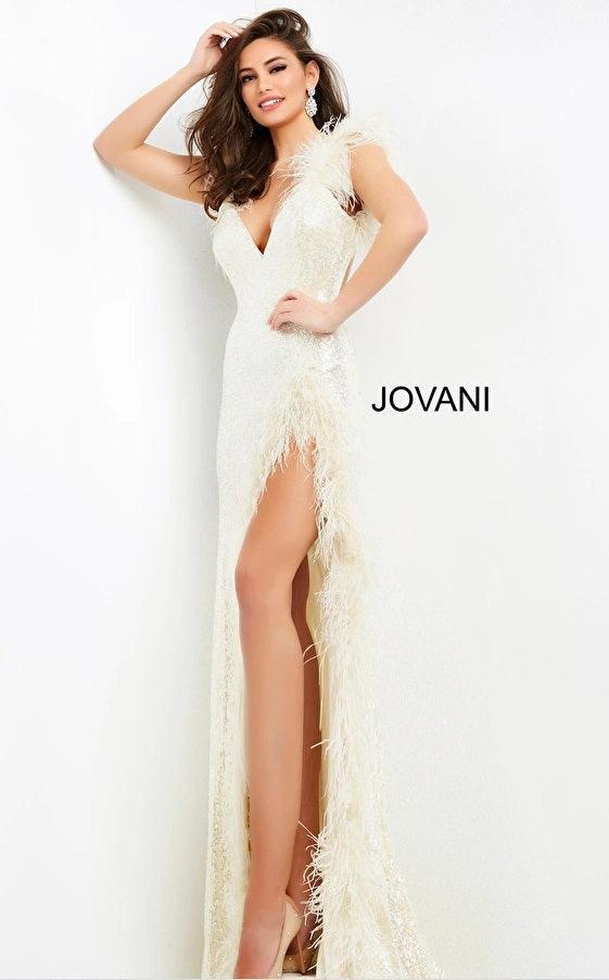 Jovani Spaghetti Strap Sexy Long Prom Gown 06164 - The Dress Outlet