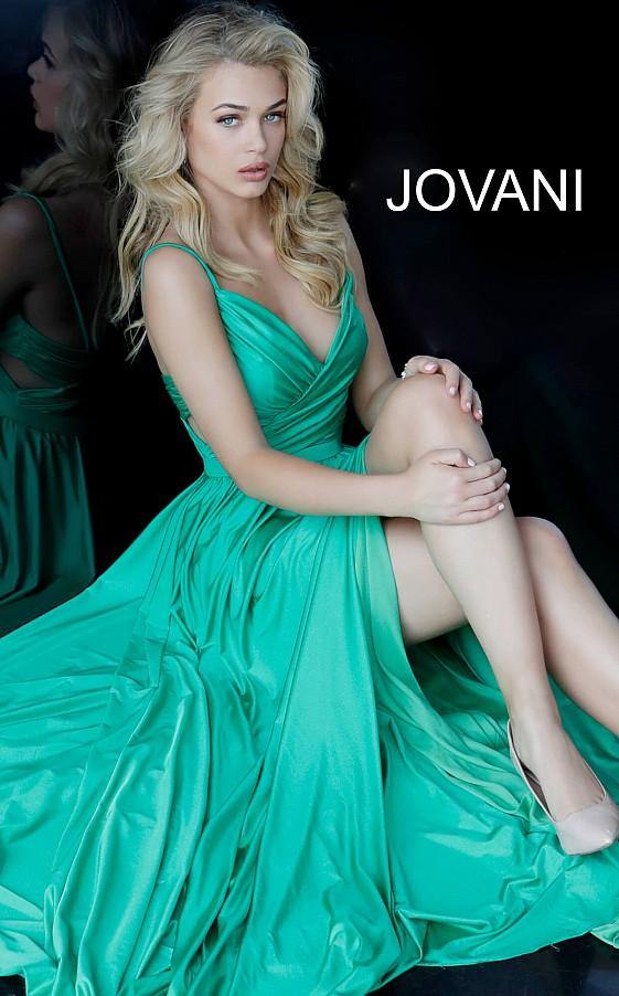 Jovani Spaghetti Straps Long Prom Dress 68642 - The Dress Outlet