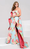 Jovani Strapless Floral Caped Long Gown 50970 - The Dress Outlet