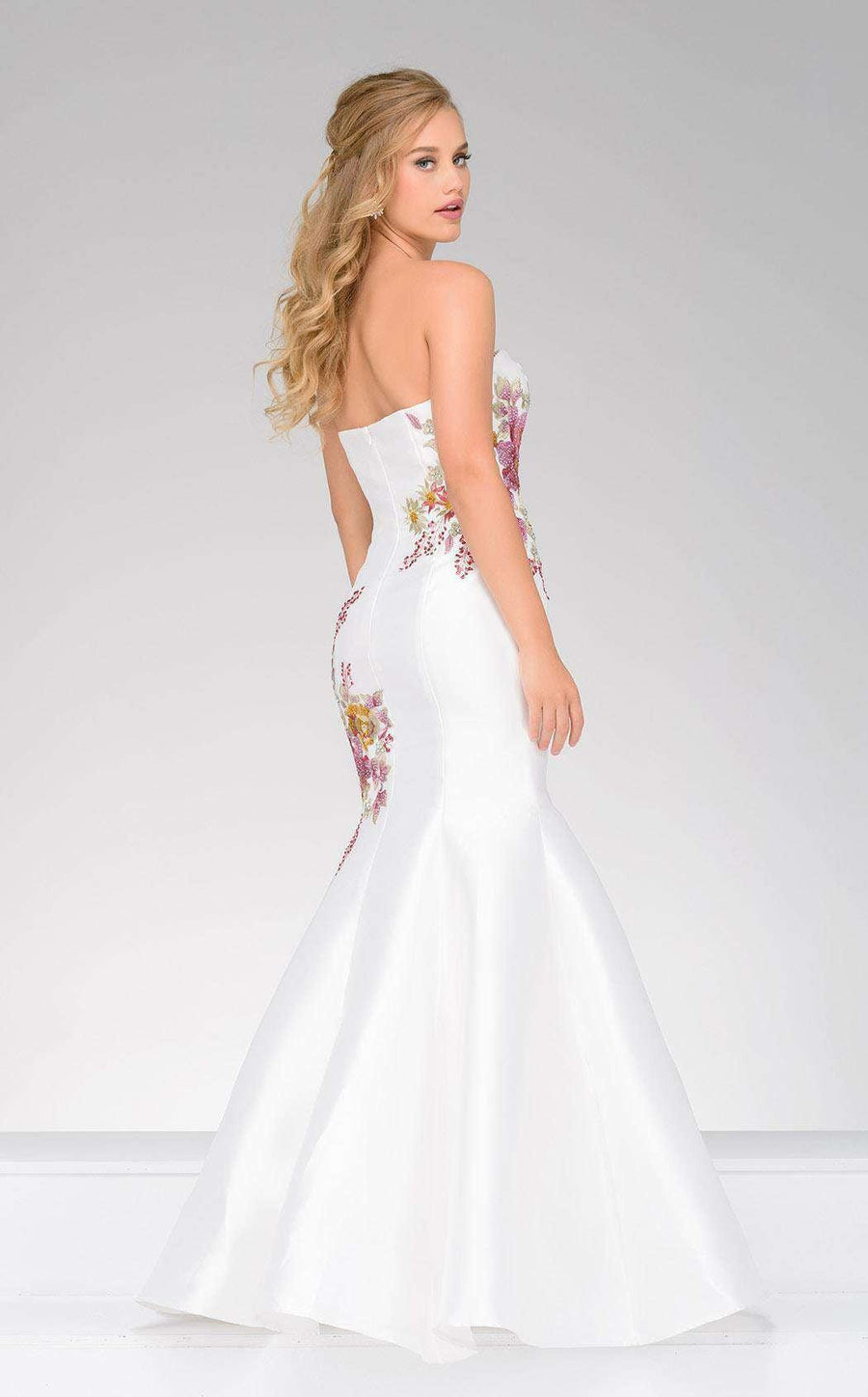 Jovani Strapless Floral Mermaid Long Prom Dress 33689 - The Dress Outlet