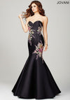 Jovani Strapless Floral Mermaid Long Prom Dress 33689 - The Dress Outlet