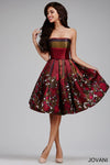 Jovani Strapless Floral Print Short Dress M429 - The Dress Outlet