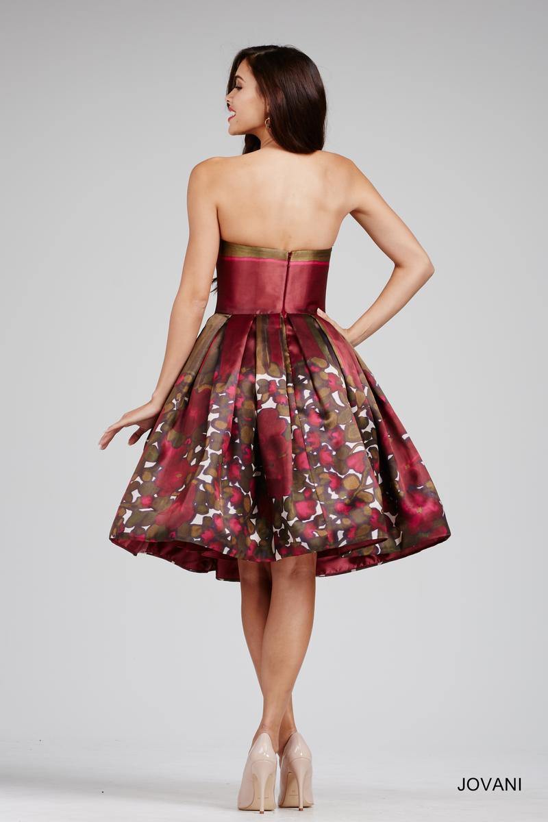 Jovani Strapless Floral Print Short Dress M429 - The Dress Outlet