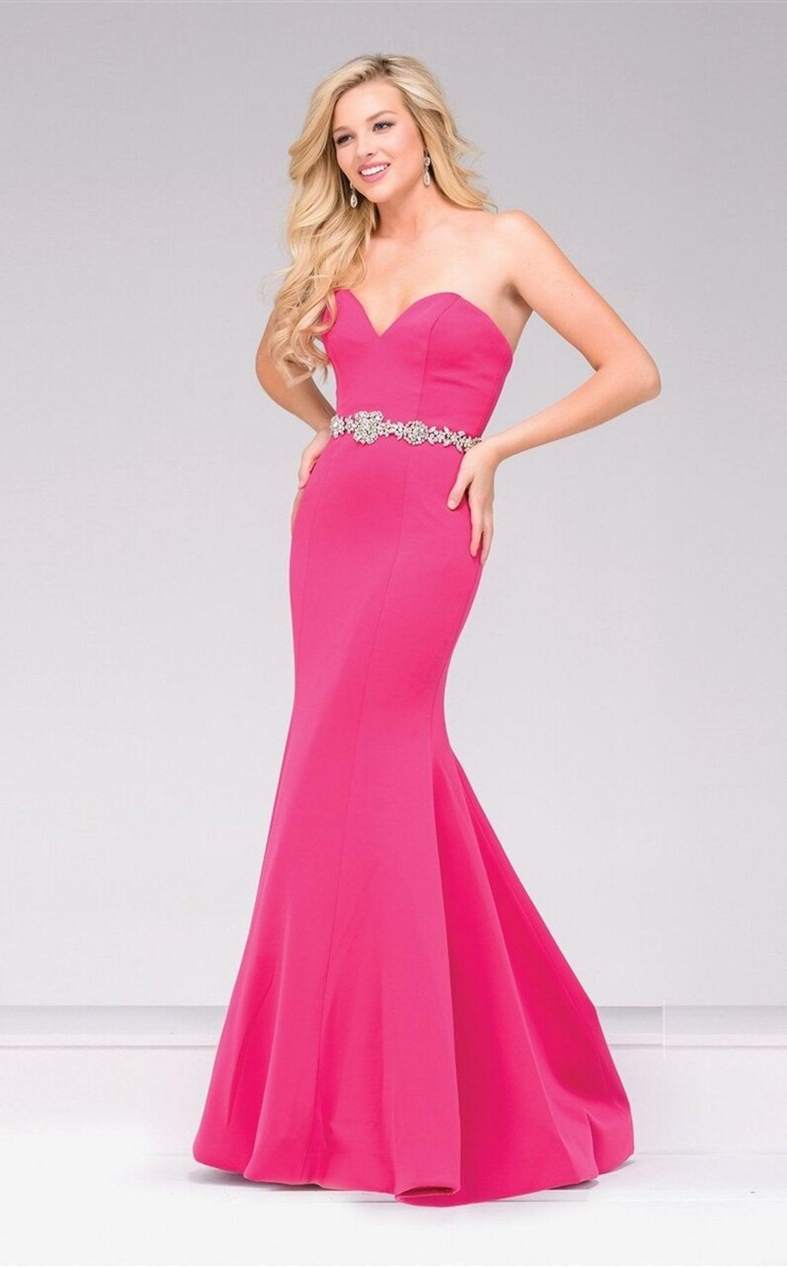 Jovani Strapless Long Fitted Prom Dress 34010 - The Dress Outlet