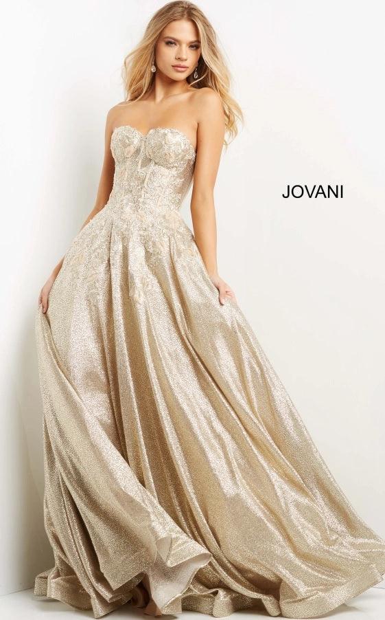 Jovani Strapless Long Formal Prom Gown 07497 - The Dress Outlet