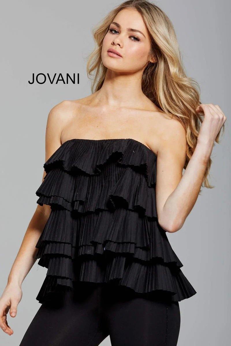 Jovani Strapless Ruffle Top M59588 - The Dress Outlet