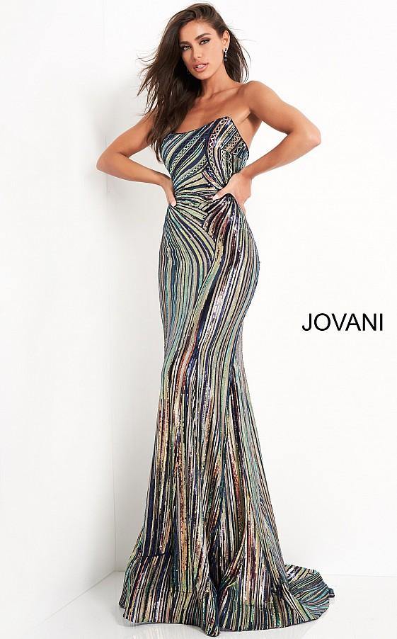 Jovani Strapless Sequin Prom Dress 04810 - The Dress Outlet