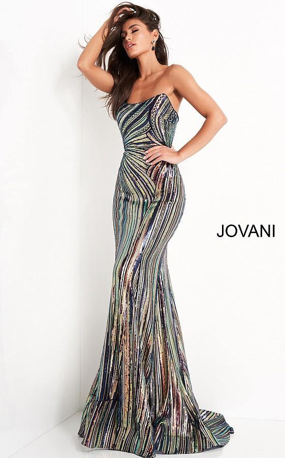 Jovani Strapless Sequin Prom Dress 04810 - The Dress Outlet