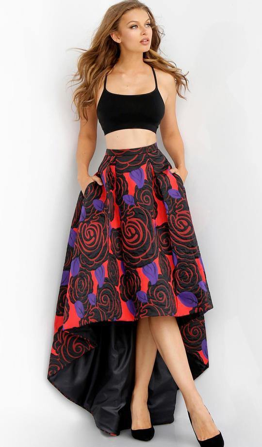 Jovani Two-Piece Floral Printed A-line Prom Dress M40911 - The Dress Outlet