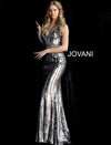 Jovani V-Back Sequin Long Prom Dress 64159 - The Dress Outlet