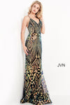 Jovani V-Neck Fitted Long Prom Dress 05758 - The Dress Outlet