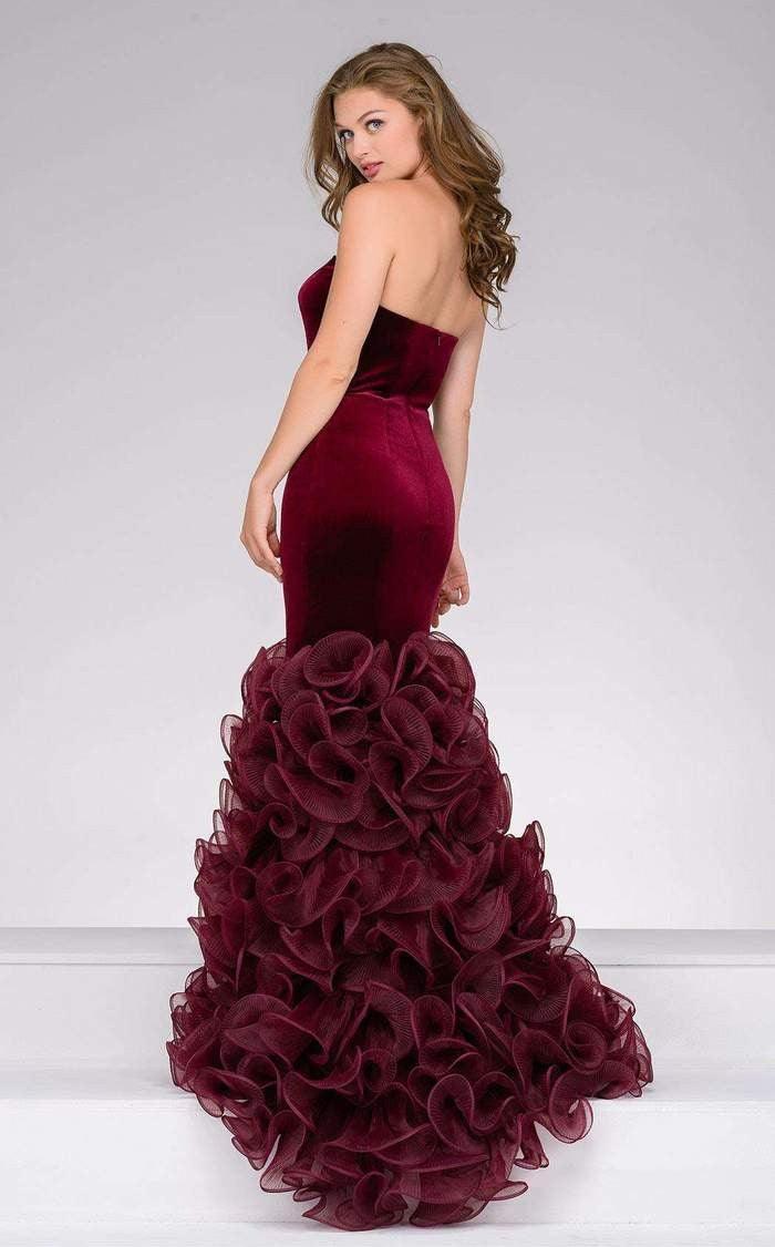 Jovani Velvet Mermaid Long Prom Dress 46609 - The Dress Outlet