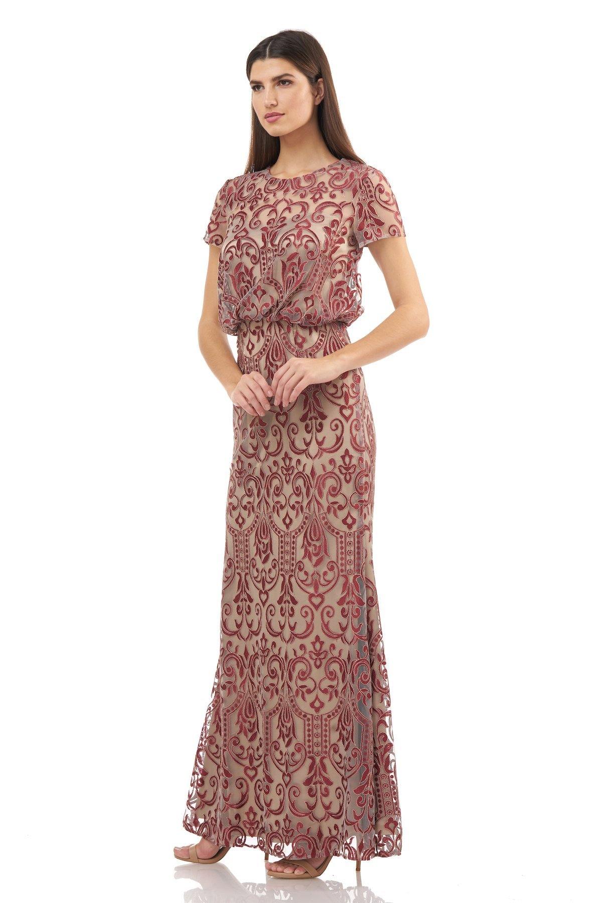 CABERNET GINGER JS Collections Long Formal Blouson Dress 866967