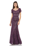 JS Collections Long Formal Lace Mermaid Dress 866949 - The Dress Outlet