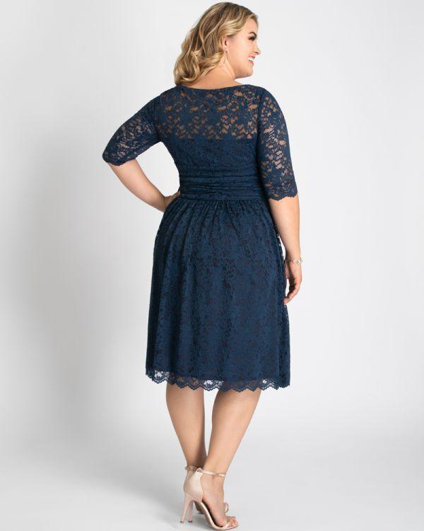 Kiyonna Formal Short Lace Dress - The Dress Outlet