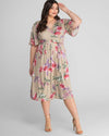 Kiyonna Formal Wrap Floral Dress - The Dress Outlet