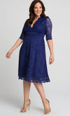 Kiyonna Short Lace Dress Long Sleeve Sale - The Dress Outlet