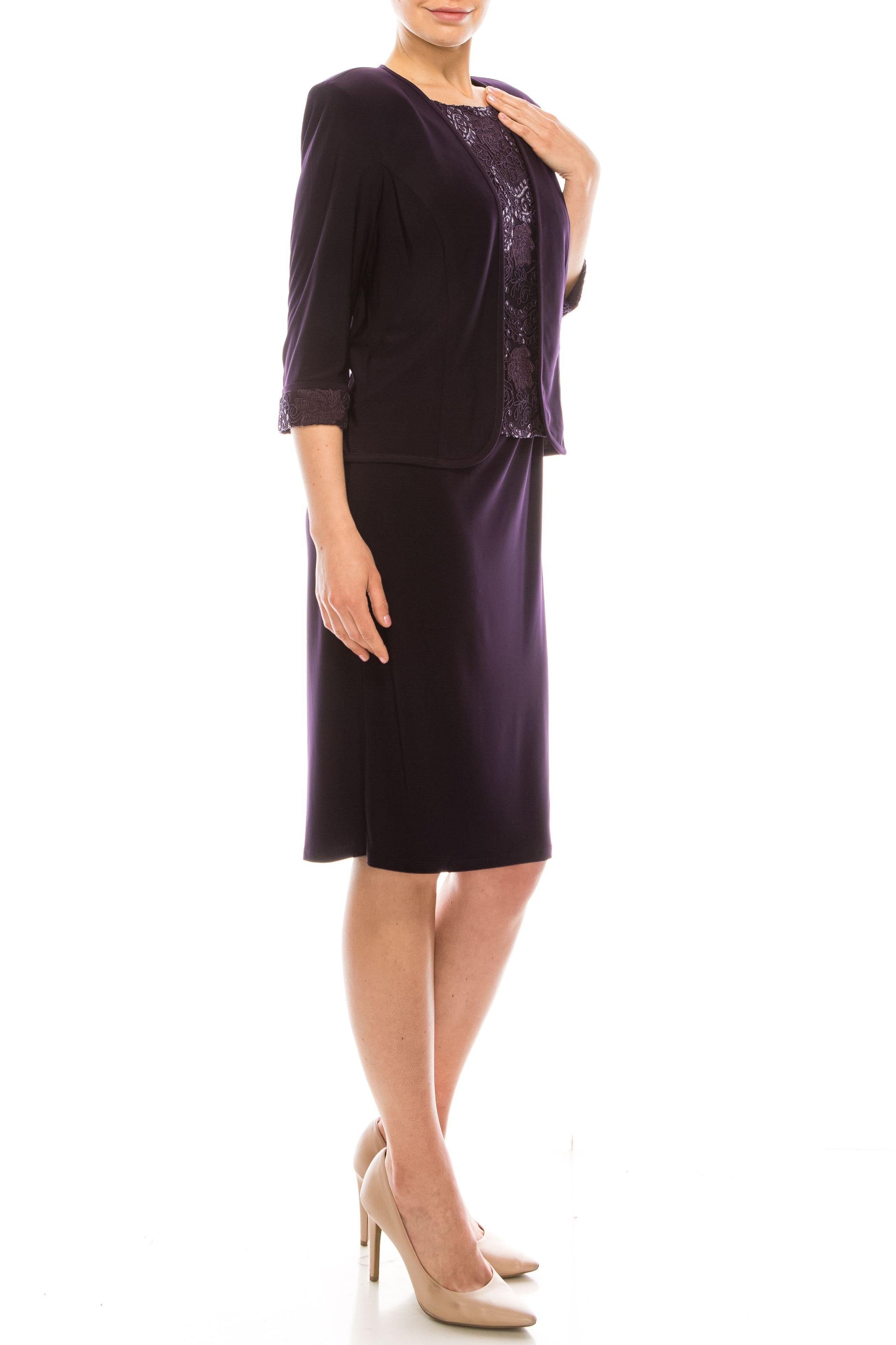 EGGPLANT Le Bos Short Mother of the Bride Dress 28260 for $137.99 – The ...