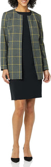 Le Suit Long Sleeve Pattern Jacket Short Dress - The Dress Outlet