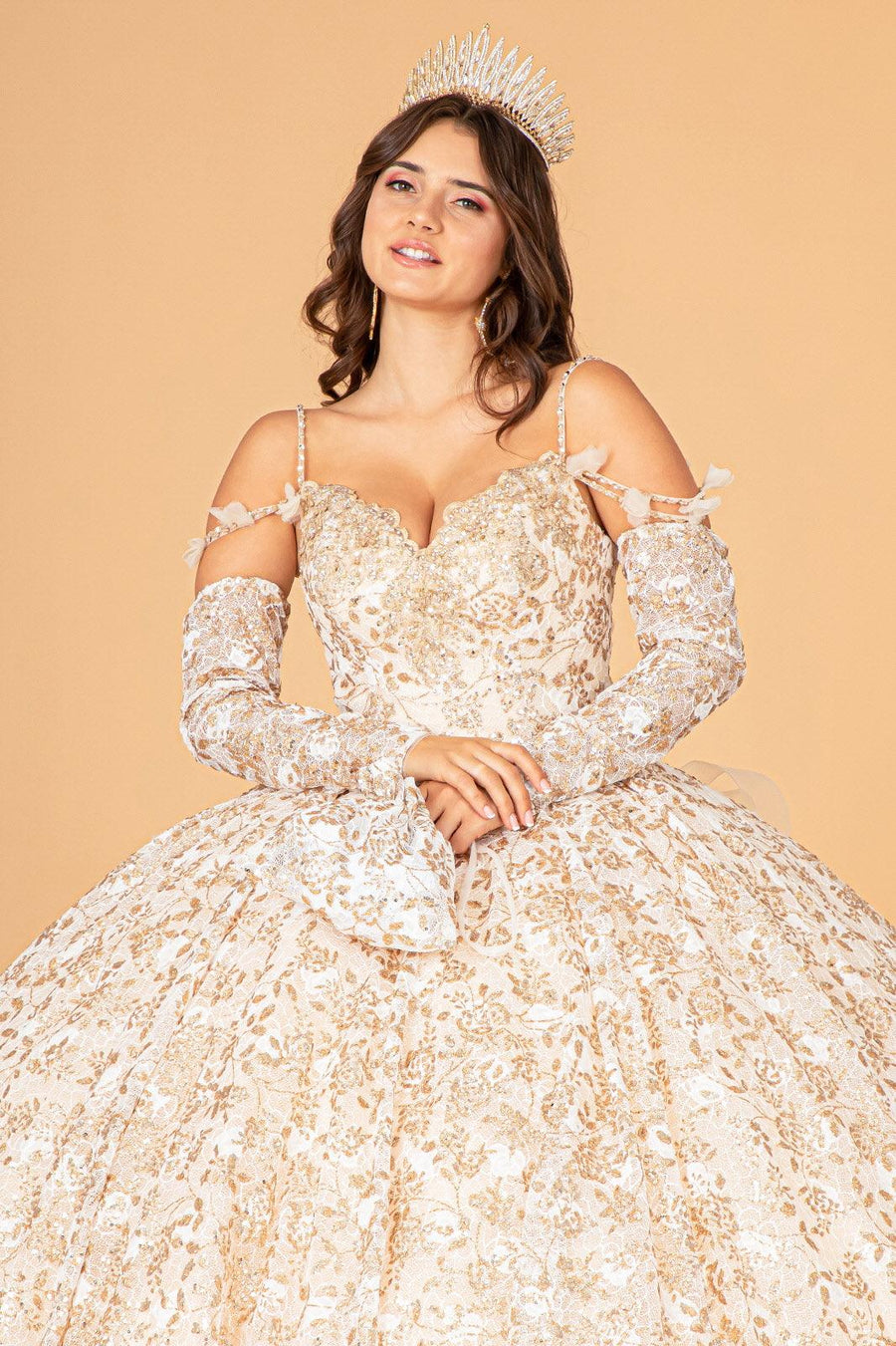 Long Ball Gown Quinceanera Dress - The Dress Outlet