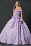 Long Ball Gown Sweet 16 Glitter Quinceanera Dress - The Dress Outlet