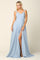 Long Bridesmaids Ruffle Sleeve Chiffon Gown - The Dress Outlet