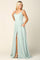 Long Bridesmaids Ruffle Sleeve Chiffon Gown - The Dress Outlet