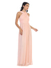 Long Criss Cross Halter Bridesmaid Dress - The Dress Outlet