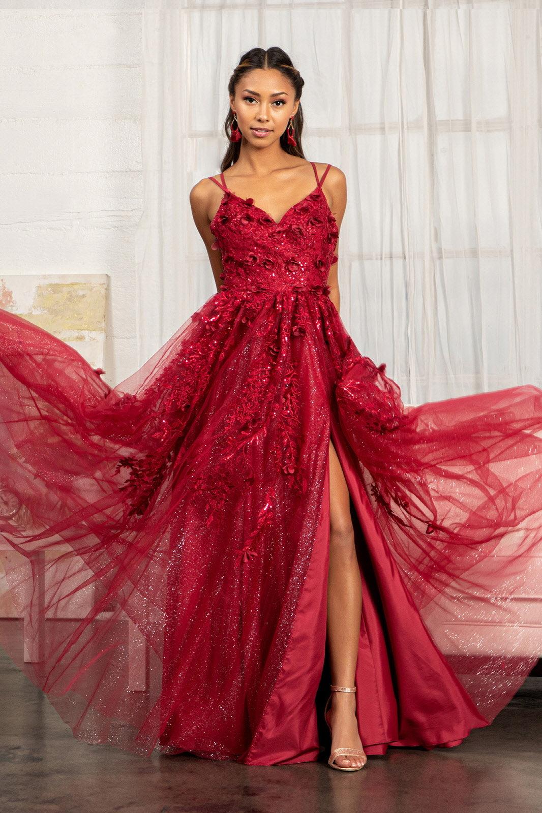 Burgundy Long Formal A Line Prom Dress for 342.99 The Dress Outlet