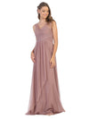 Long Formal Bridesmaids Sleeveless Tulle Dress - The Dress Outlet