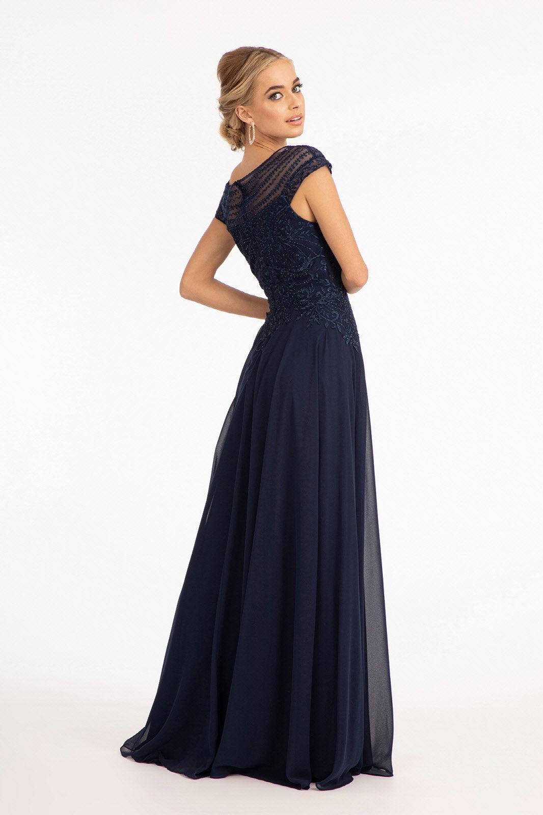 Long Formal Chiffon Mother of the Bride Dress - The Dress Outlet