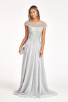 Long Formal Chiffon Mother of the Bride Dress Silver