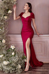 Long Formal Fitted Dress Burgundy