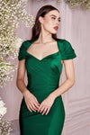 Long Formal Fitted Dress Emerald