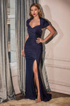 Long Formal Fitted Dress Navy