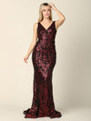 Long Formal Fitted Sleeveless Sequins Prom Dress - The Dress Outlet