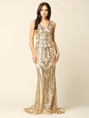 Long Formal Fitted Sleeveless Sequins Prom Dress - The Dress Outlet