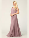 Long Formal Flutter Sleeves Bridesmaids Dress - The Dress Outlet